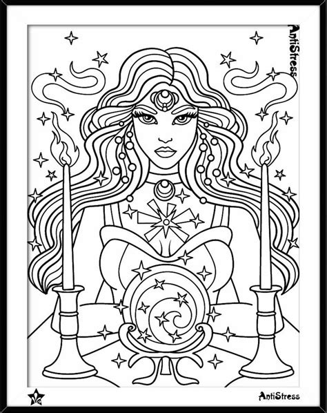 Celestial witchcraft coloring book